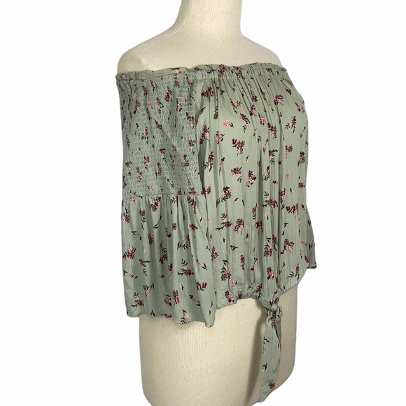 Angie Floral Top with Tie Plus Size - Picture 6 of 6